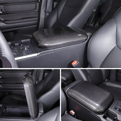 Real Carbon Fiber Center Armrest Box Trim For Toyota Land Cruiser LC250 24+ 11