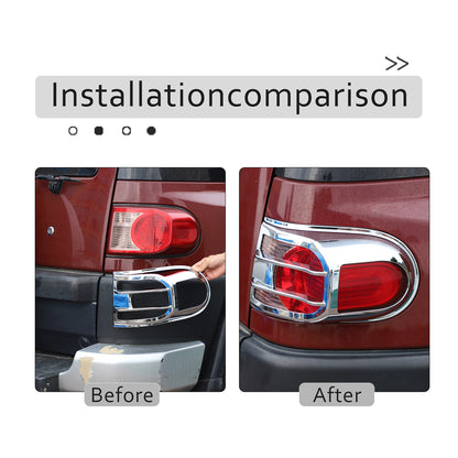 Chrome Silver Rear Tail Light Lamp Cover Trim For 2007-2014 Toyota FJ Cruiser 8