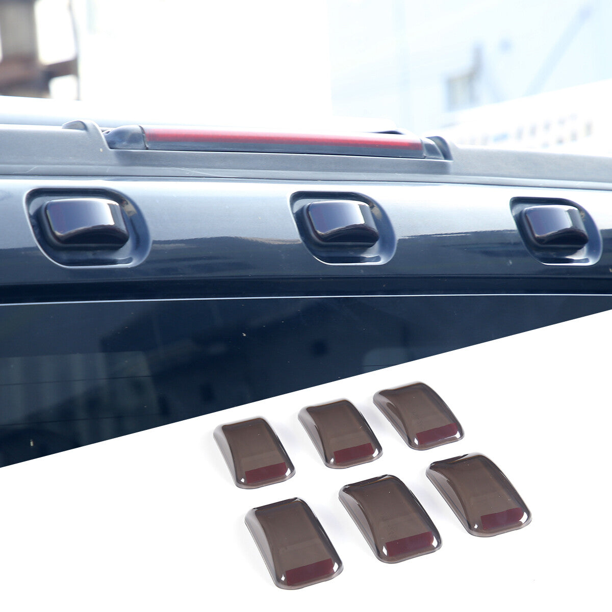 18pcs Smoked Front Rear Side Tail Light Roof Light Trim Cover For Hummer H2 53