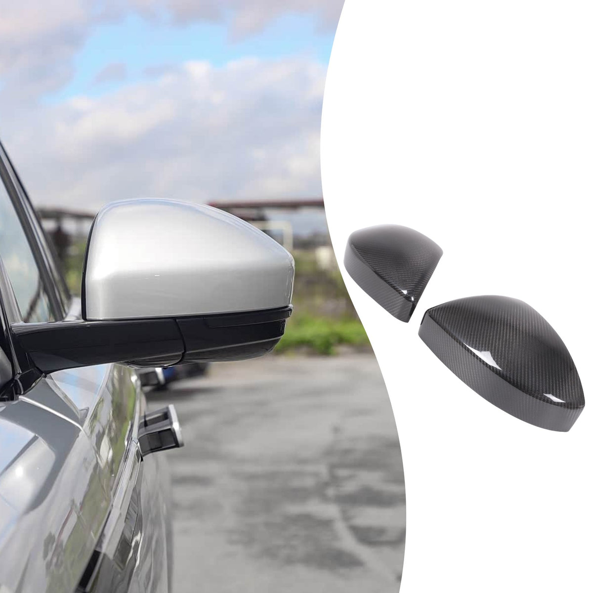Real Carbon Fiber Side Mirror Cover For LR Range Rover Evoque 2014-2020 11