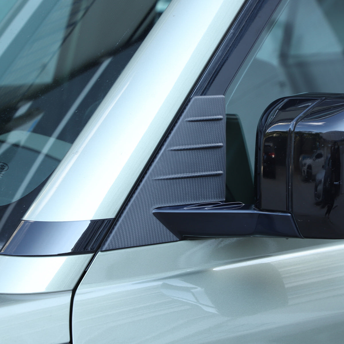 Matte Real Carbon Fiber Window Triangle A-Pillar Cover For LR Defender 2020-24 2
