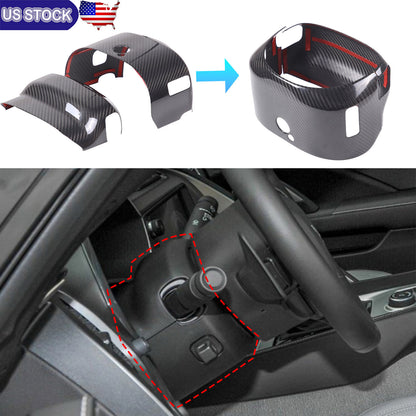 Real Carbon Fiber Steering Wheel Base Cover Trim For Corvette C7 2014-2019 US 1