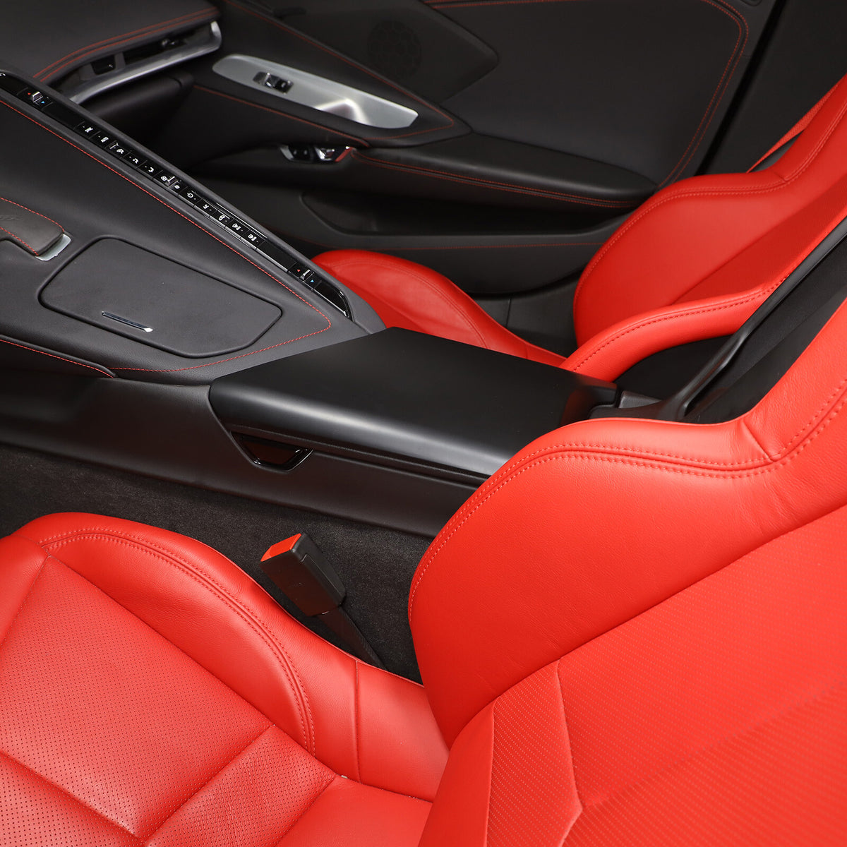 Matte Black ABS Full Interior Set Cover Trim Kit For Corvette C8 2020-25 - Styles 16-20 85