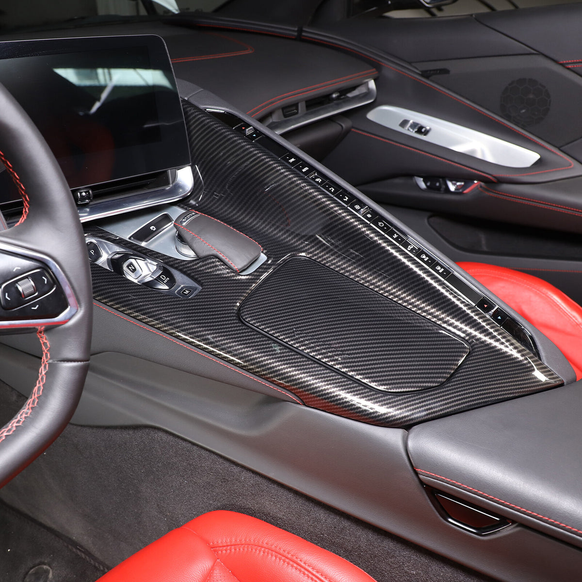 Carbon Fiber ABS Center Console Gear Shift Cover For CORVETTE C8 Z51 20-25 US 12