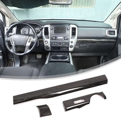 Black Wood Grain ABS Glove Box Upper Trim For Nissan Titan 2016-2023 US 18