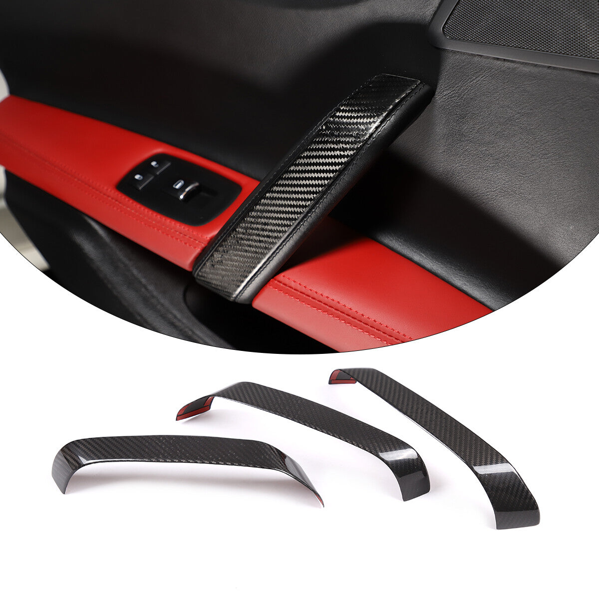 For Maserati Ghibli /Quattroporte 14-24 Real Carbon Fiber Door Handle Panel Trim 2