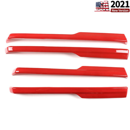 ABS Red Inner Door Armrest Cover Trim Frame For Toyota Tundra Crew Cab 2014-2018 3