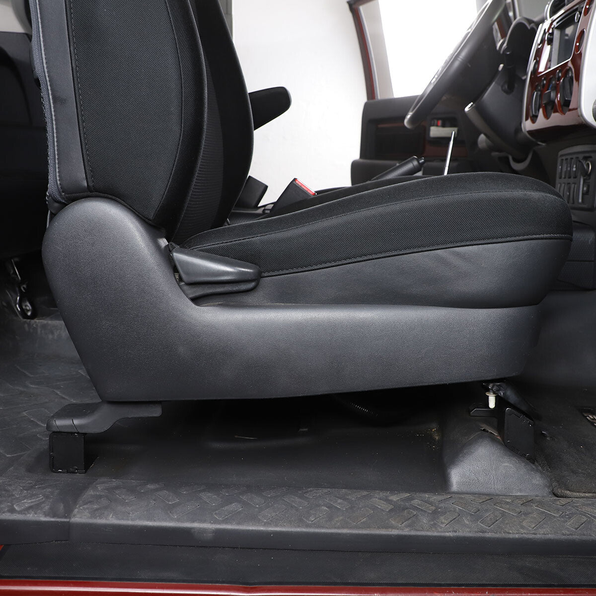 For Toyota FJ Cruiser 07-21 Front Seat Heightening Bracket Black Metal 3