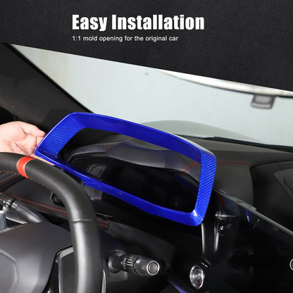 Blue Real Carbon Fiber Full Interior Set Decor Trim Kit for Corvette C8 20-25 - Variants 16-20 15