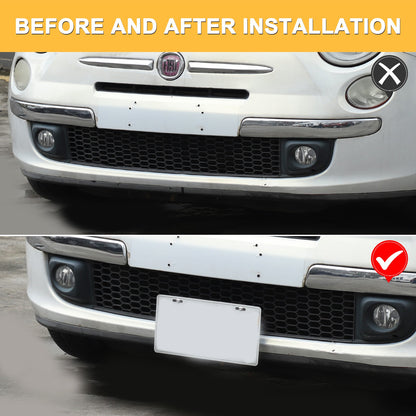 Front Bumper Tow Hook License Plate Mount Bracket For Fiat 500 2007+ US 7
