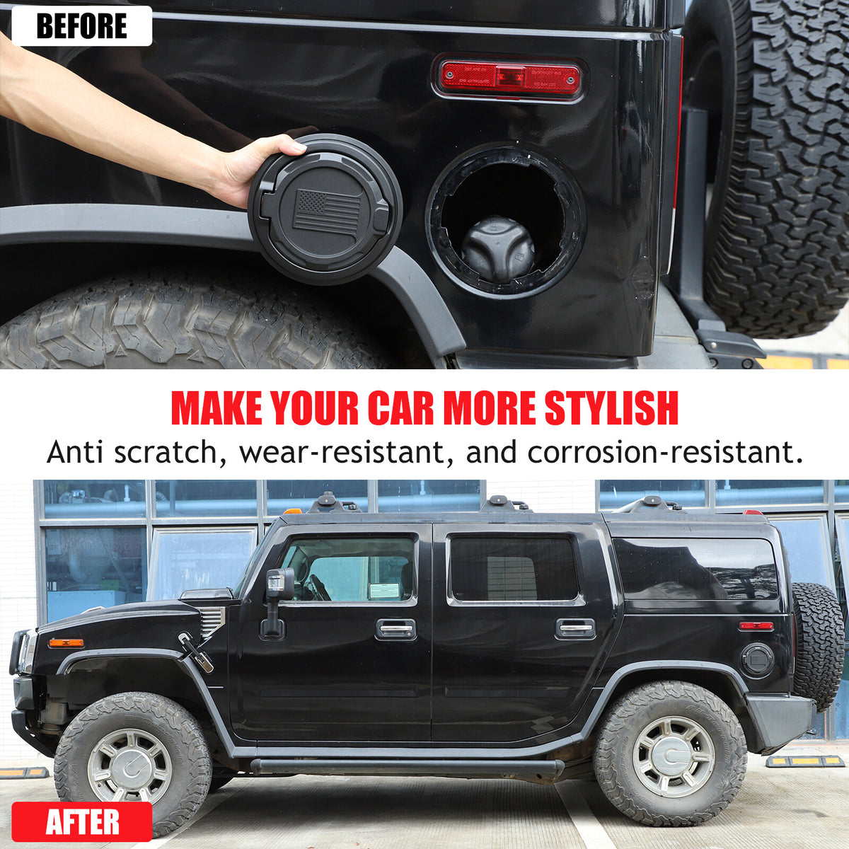 Replace US Flag Door Fuel Tank Cover Gas Lid Cap For Hummer H2 03-09 US 13