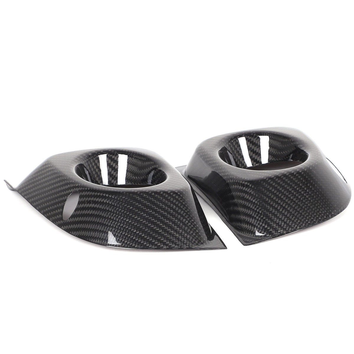 Real Carbon Fiber Front Fog Light Frame Trim For Fiat 500 312 2011-2015 6