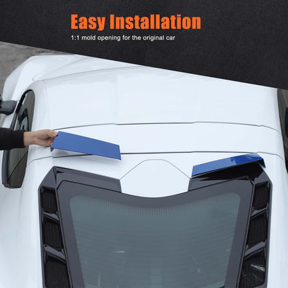 Blue Rear Windshield Spoiler Anti-wind Buffeting Deflector for Corvette C8 Coupe 6
