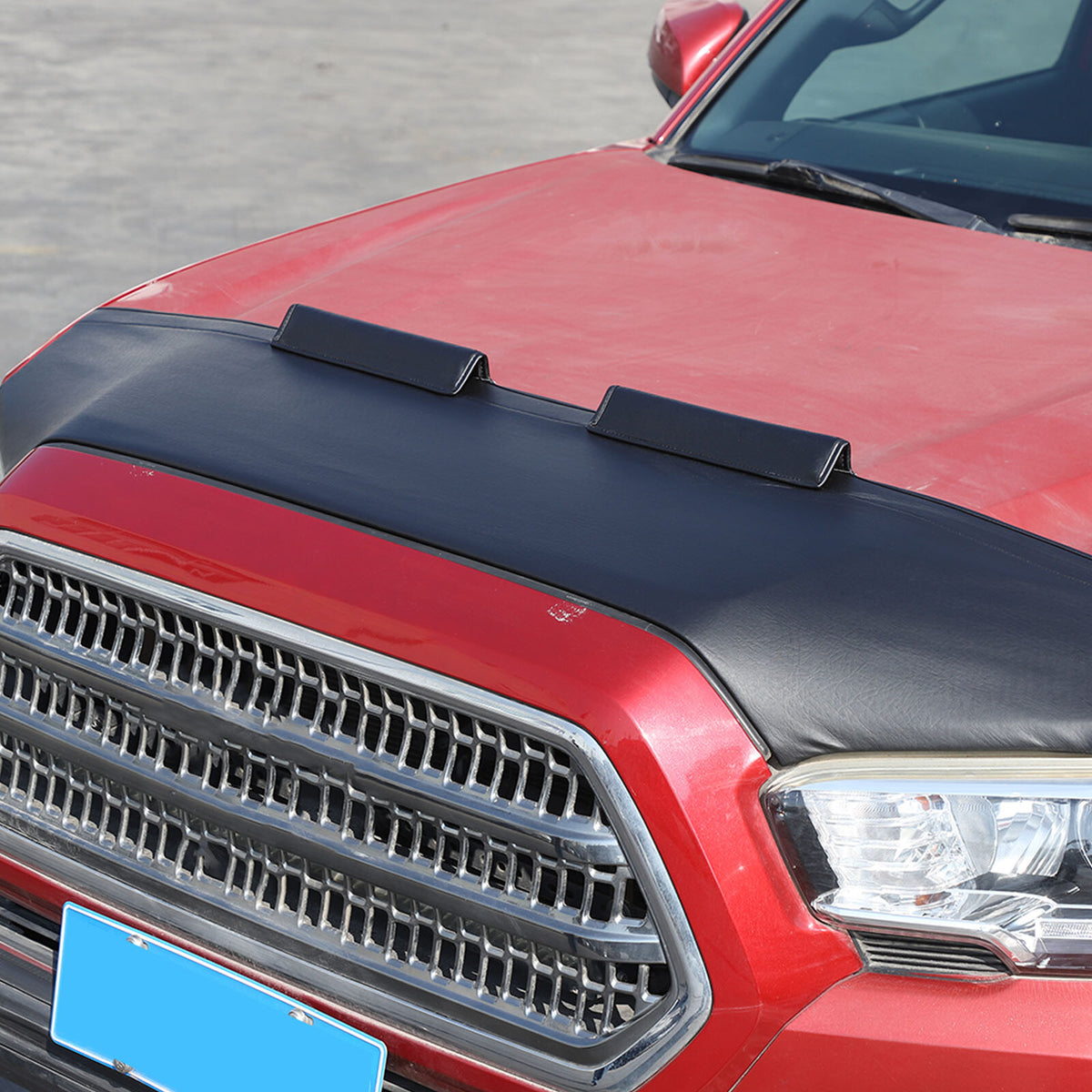Front PU Leather Hood Cover Protector Bra Trim Cover For Toyota Tacoma 2016-23 17