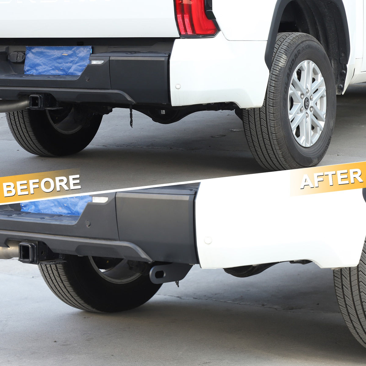 Black Rear Bumper Tow Hook Rescue Recovery Kits For Toyota Tundra 2022+ 3