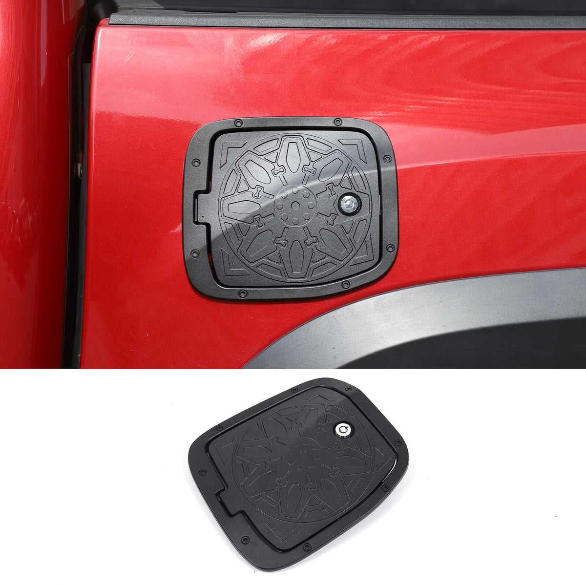 Door Fuel Tank Cover With Lock Gas Cap Tank Trim For Toyota Tacoma 2016-23 13