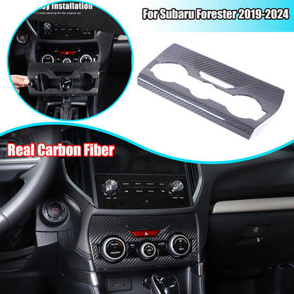 Real Carbon Fiber Air Condition Panel Trim Cover for Subaru Forester 19-24 1