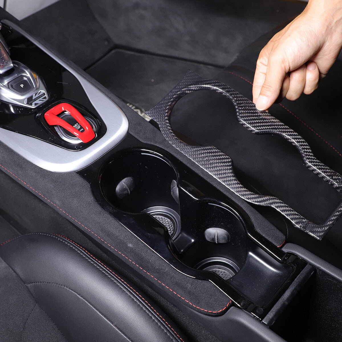 Real Carbon Fiber Center Gear Panel Trim Cover Kit For Lotus EMIRA AT 2021-25 14