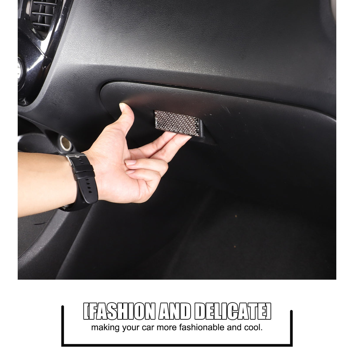 Soft Carbon Fiber Interior Center Console trim Sticker For Nissan Juke 2011-2019 4