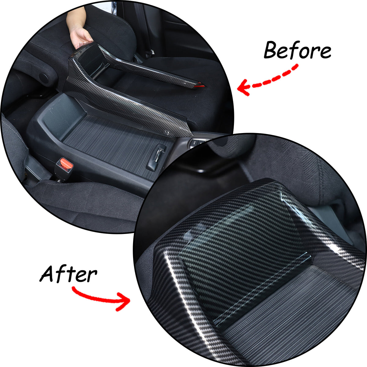 Carbon Fiber Center Console Armrest Box Side Panel Trim for Honda Pilot 16-22 7