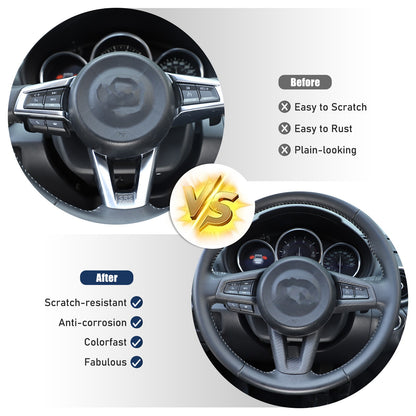 Matte Real Carbon Fiber Steering Wheel Button Trim For Mazda MX-5 Miata 16-25 17