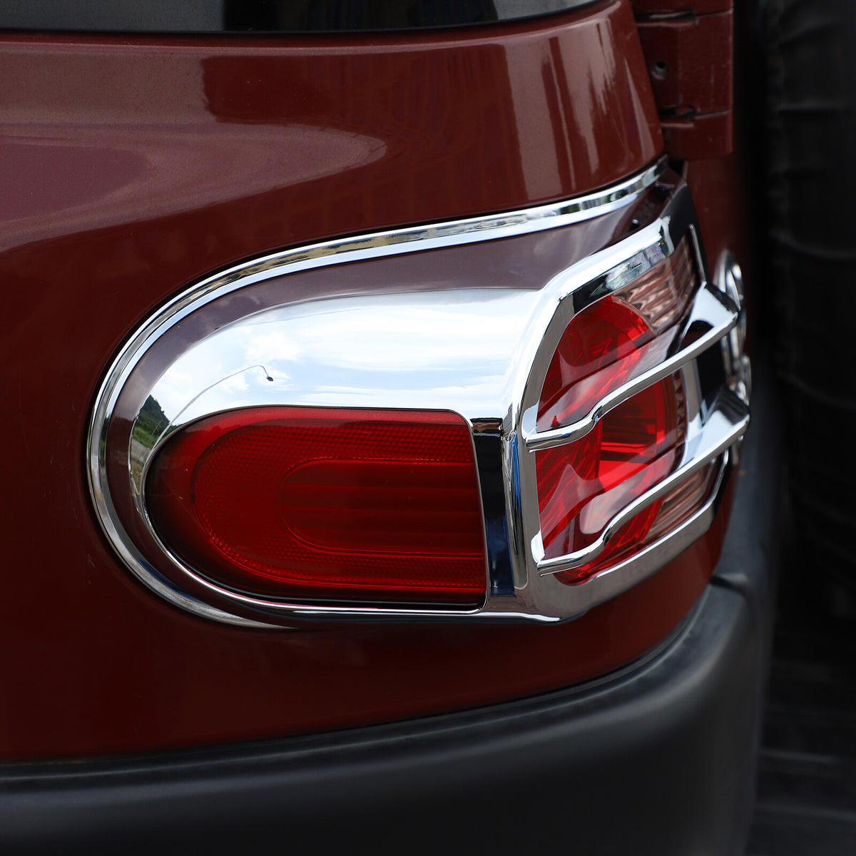 Chrome Silver Rear Tail Light Lamp Cover Trim For 2007-2014 Toyota FJ Cruiser 1