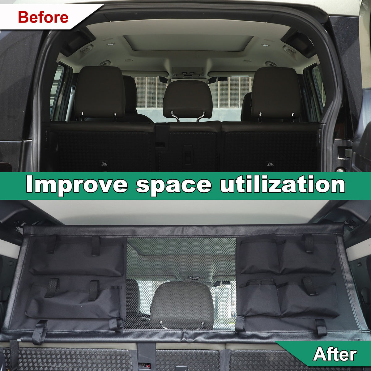 Rear Trunk Cargo Organizer Isolation Net W/ Bag For LR Defender 110 L663 20-23 21
