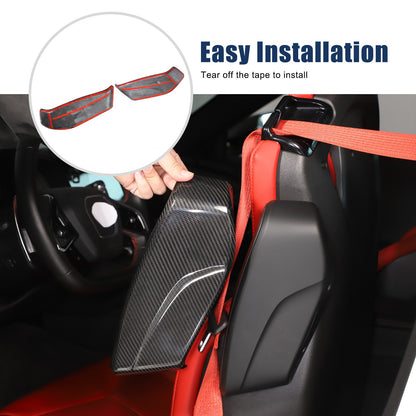Real Dry Carbon Fiber Seat Side Cover Trim For Corvette C8 2020+ 7