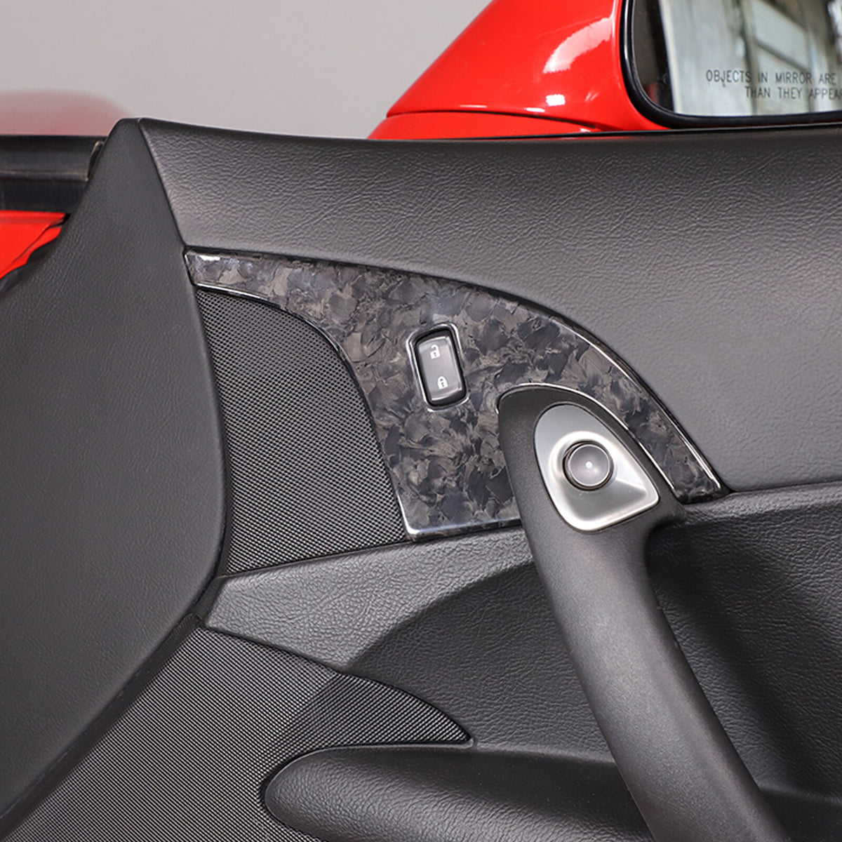 Forged Real Carbon Fiber Interior Door Lock Panel Trim For Corvette C6 2005-2013 10