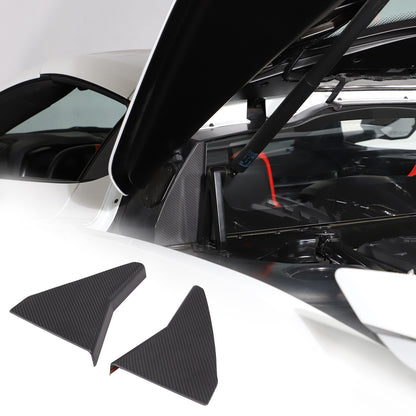 Matte Carbon Fiber Engine Bay Window Glass Side Trim Cover For Corvette C8 20-26 15