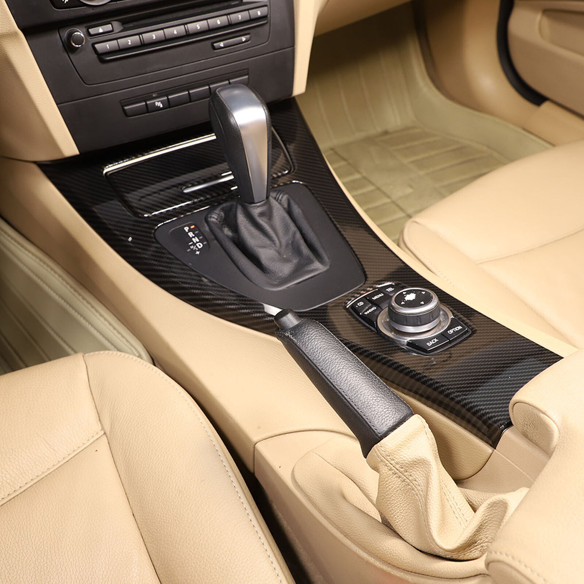 ABS Carbon Fiber Console Gear Shift Panel Trim For BMW 3-Series E90 08-12 US 5