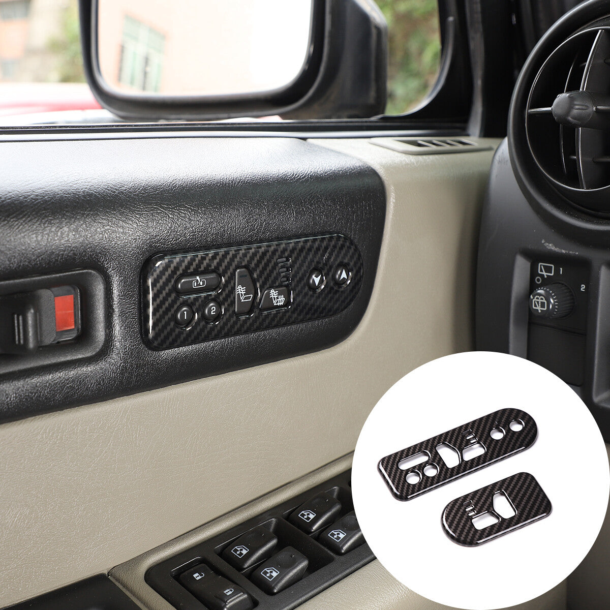 21PCS ABS Carbon Fiber Interior Cover Dash Trim Kit For Hummer H2 2003-2007 10