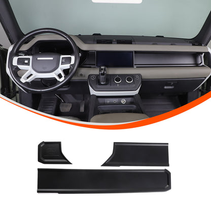 Matte Real Carbon fiber Dashboard wordmark Trim Cover For LR Defender 20-23 US 13