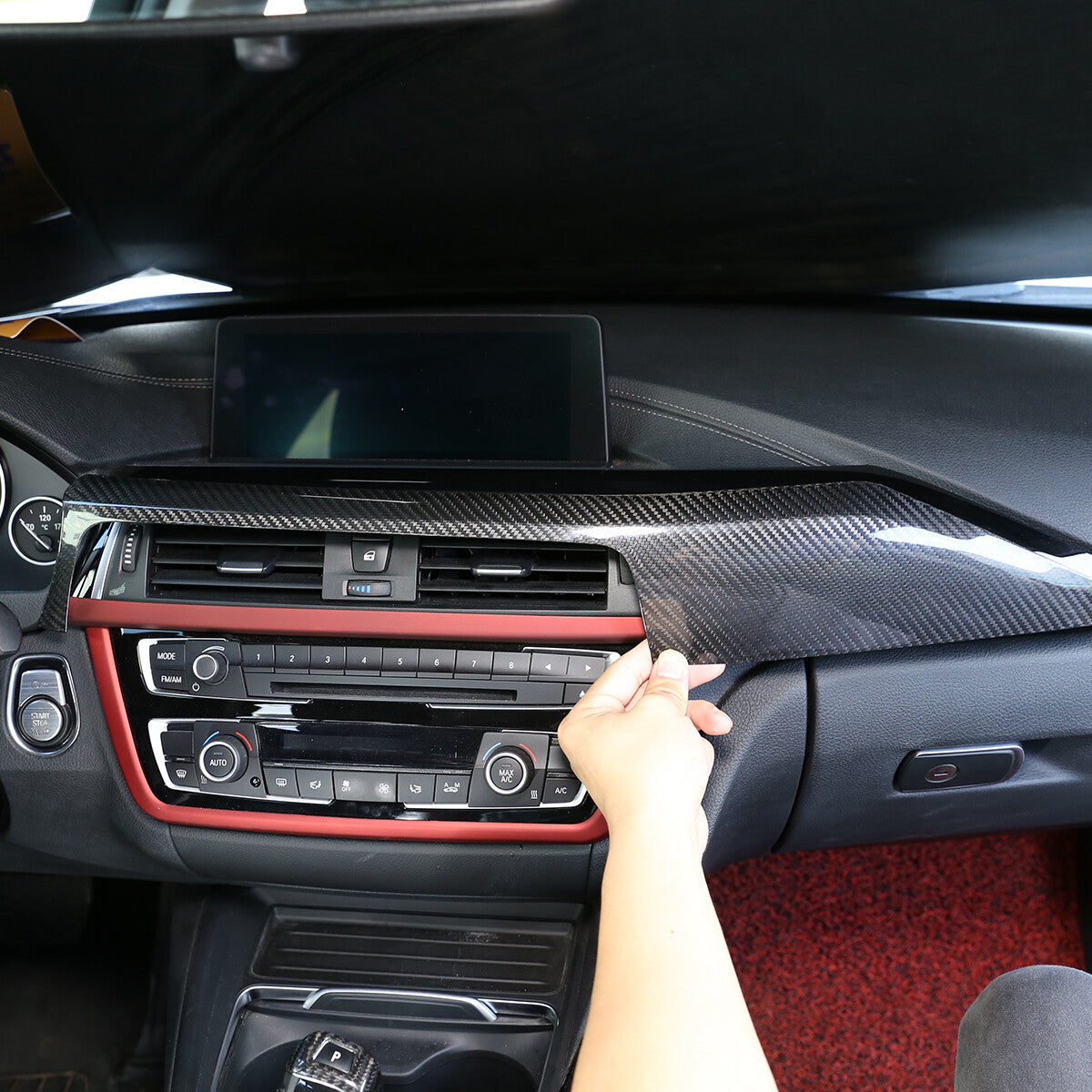 Real Carbon Fiber Interior Dashboard Center Trim for BMW 3 Series F30 F34 14-18 14