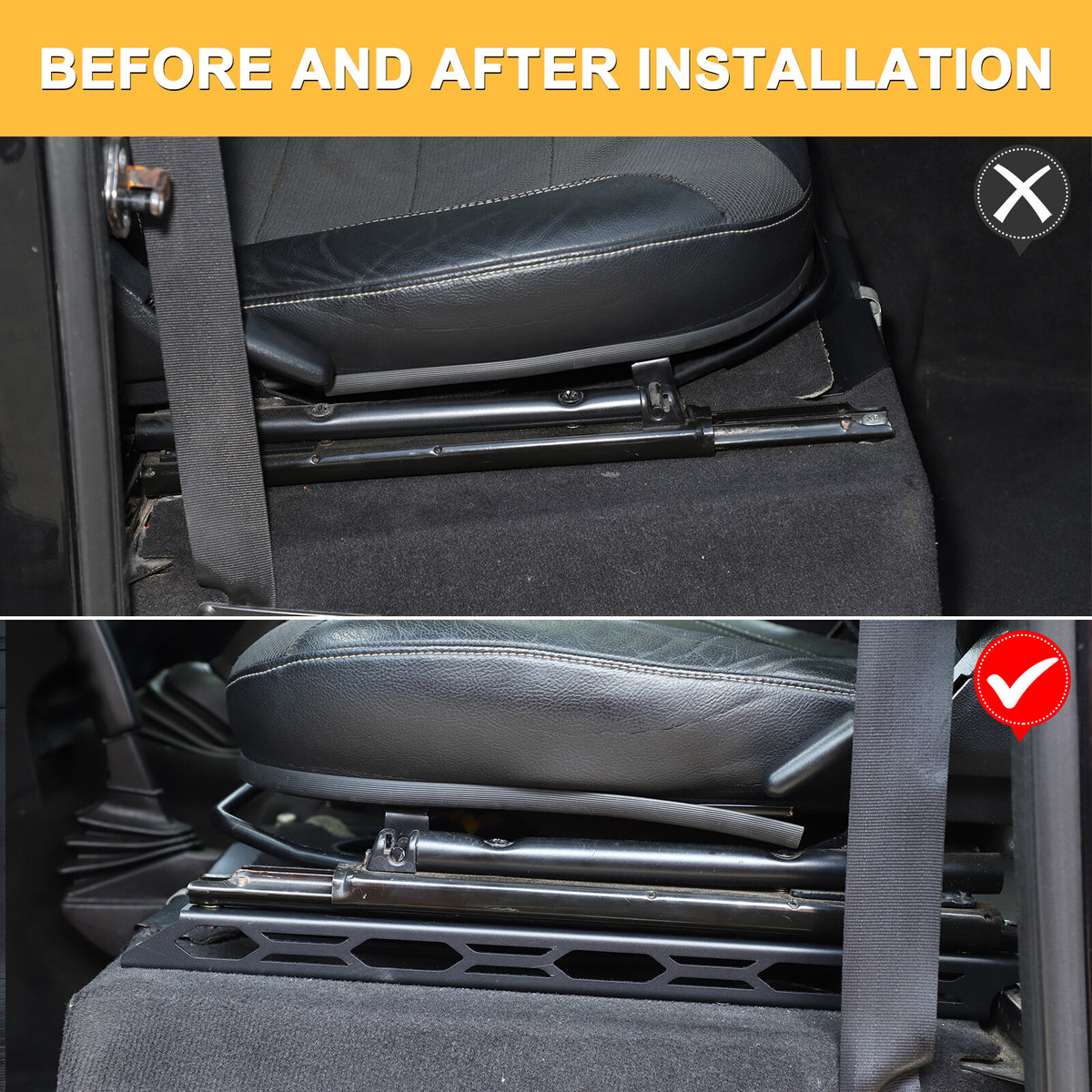 Black Steel Front Seat Adjustment Bracket Trim For LR Defender L316 2004-2018 24