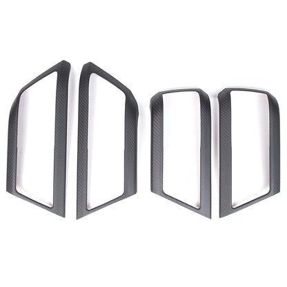 Matte Real Carbon Fiber Interior Door Handle Cover Trim For LR Defender 110 20+ 2