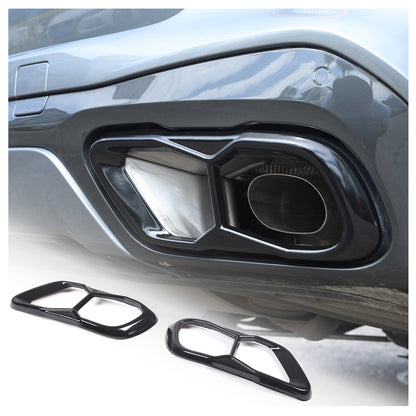 Black Rear Tail Pipe Cover Trim For BMW X5 X6 X7 M60 2019+ 19