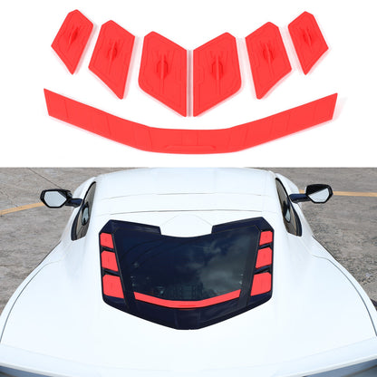 Red Rear Hatch Hood Car Wash Covers Air Vent Inserts For Corvette C8 2020-26 1