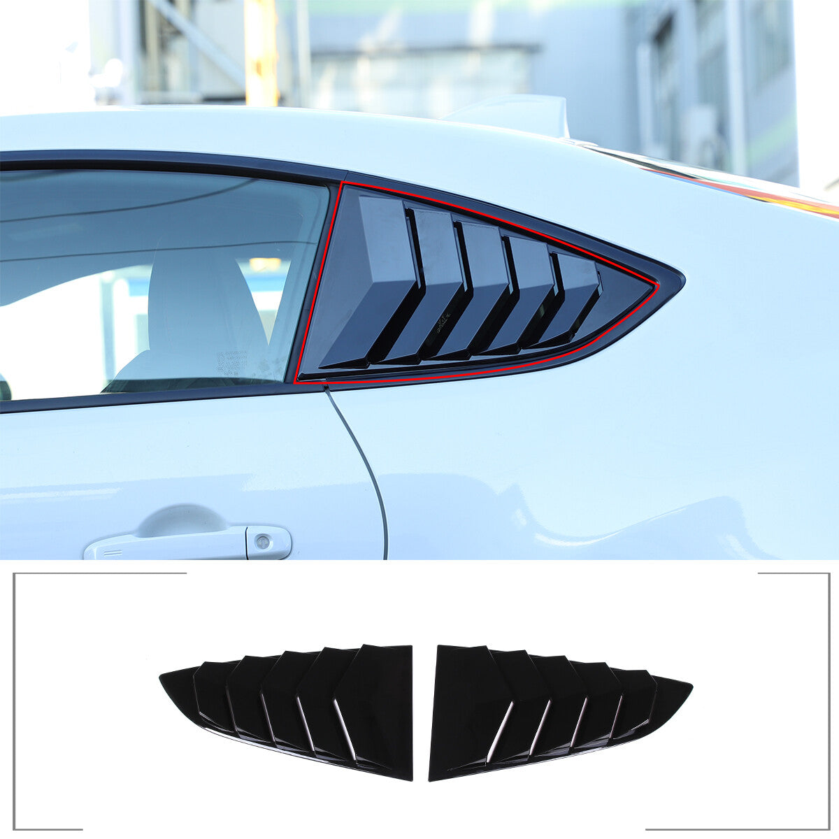 Black Rear Window Louvers Shutters Cover Trim For Toyotaa 86/Subaru BRZ 2022 3
