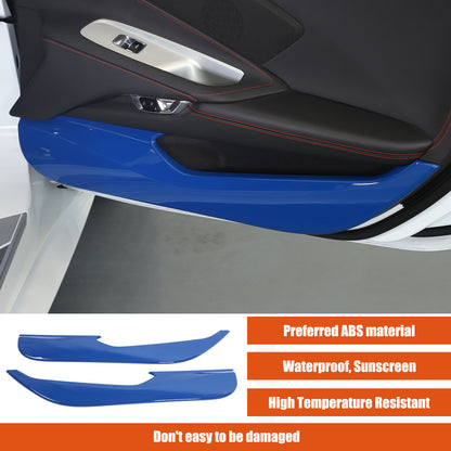 Blue ABS Inner Door Anti-Kick Panel Cover Trim For Corvette C8 2020-26 15