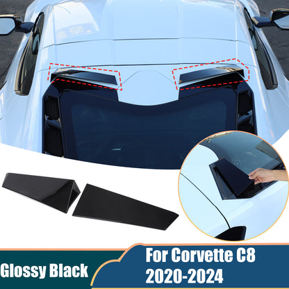 Glossy Black anti-wind buffeting deflector Trim For Corvette C8 Coupe 2026 US 2