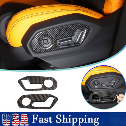 Carbon Fiber Seat Backrest Switch Panel Cover Trim For Lamborghini URUS 18-23 US 1