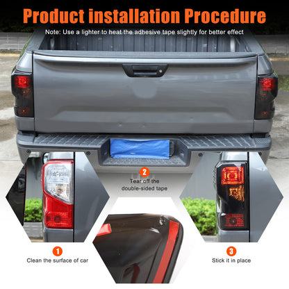 Transparent Gray ABS Tail Light Smoked Cover Trim For Nissan Titan 2016-2023 14