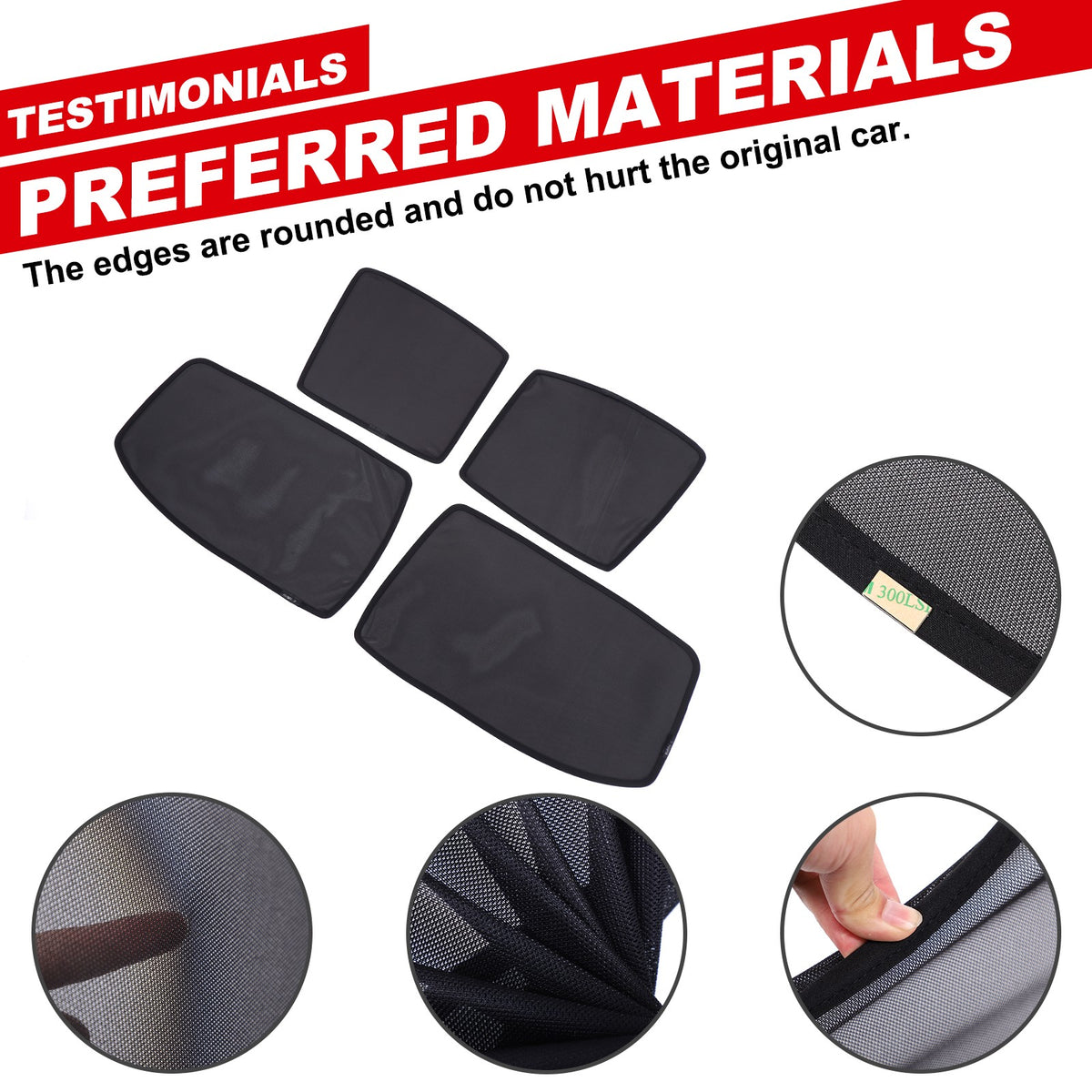 Front Rear Window Sun Shade Cover Mesh Shield Screen For Toyota Tacoma 2016-2022 21