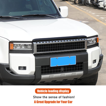 Glossy Black Front Grille Upper Engine Hood Trim For Toyota Land Cruiser LC250 14