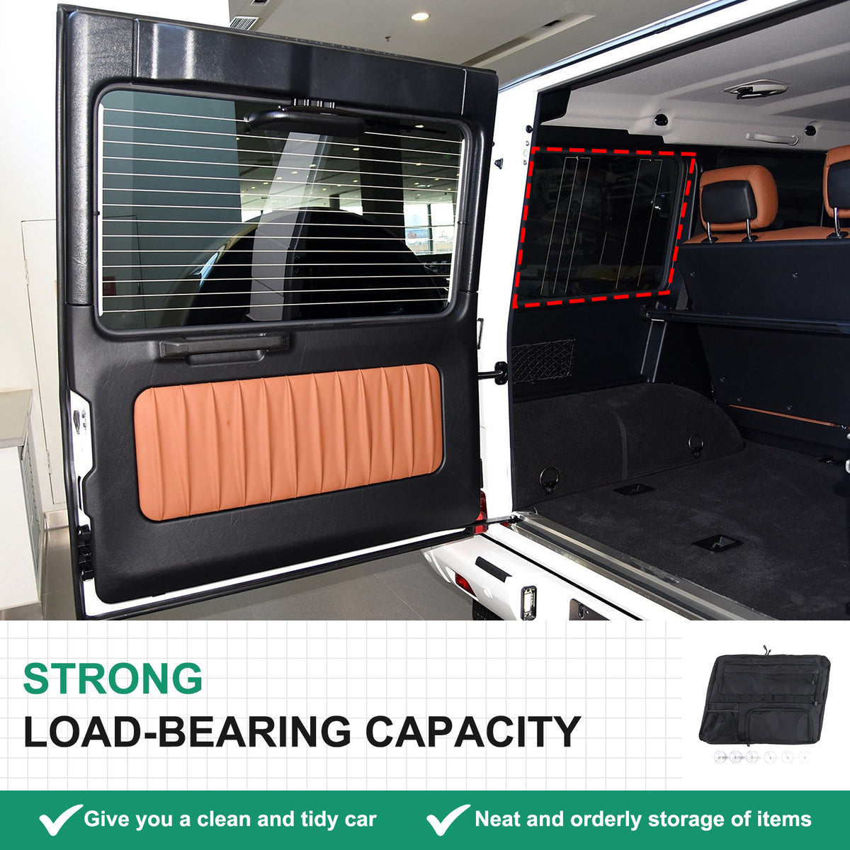 Car Trunk Left Side Window Storage Bag Tool Bag For Mercedes Benz G-Class 04-18 2