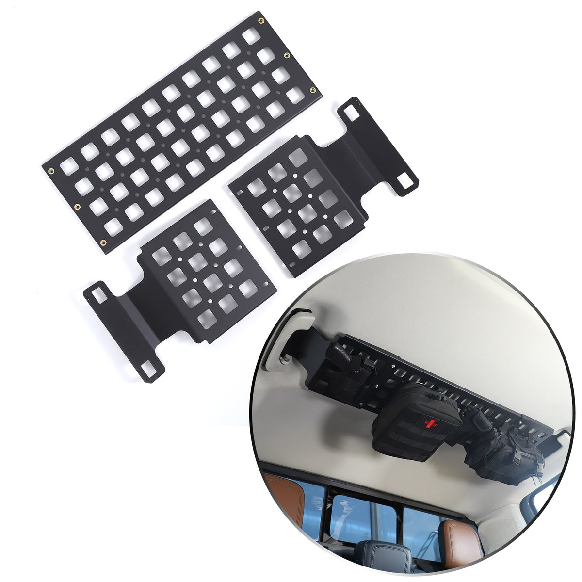 Aluminum Alloy Rear Roof Hanging Bag Rack Molle Panel For Ford Maverick 2022+ 17