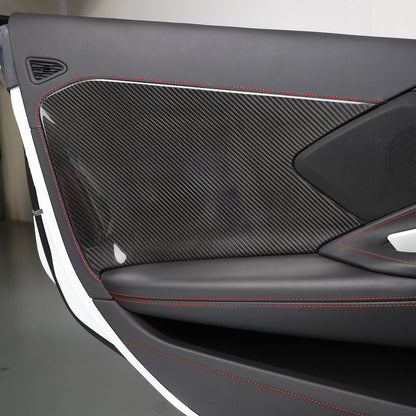 Real Carbon Fiber Interior Door Cover Trim Decoration for Corvette C8 2020-26 6