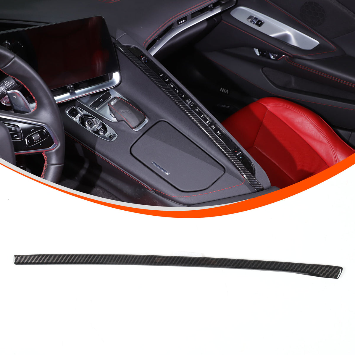 ABS Carbon Fiber Interior Full Cover Trim Kit Set For Corvette C8 2020-2025 5
