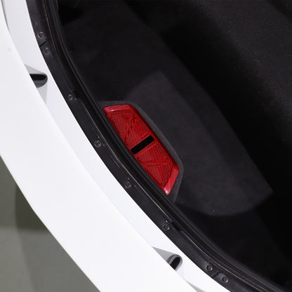 Red Real Carbon Fiber Trunk Latch Base Cover Trim For Corvette C8 2020+ 1